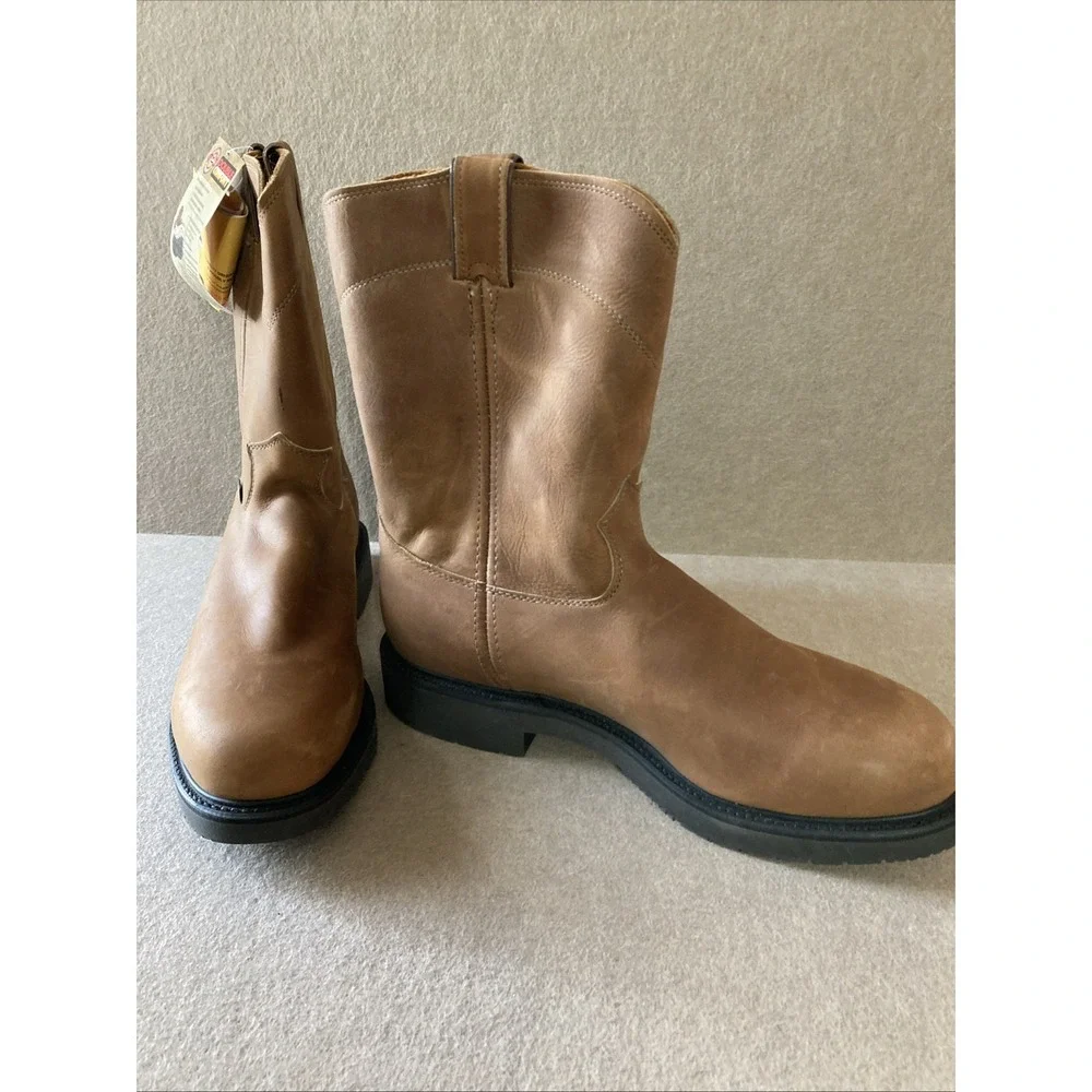 Justin Work Boots 4794 Men's Sz 14 D New Round‎ Toe  10